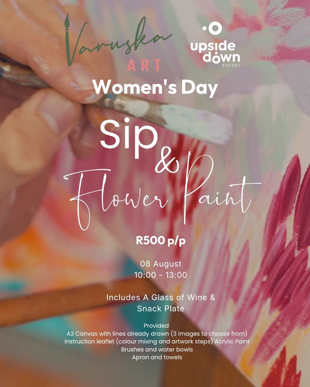 Woman's Day Sip & Flower Painting 8 Aug R500 p/p